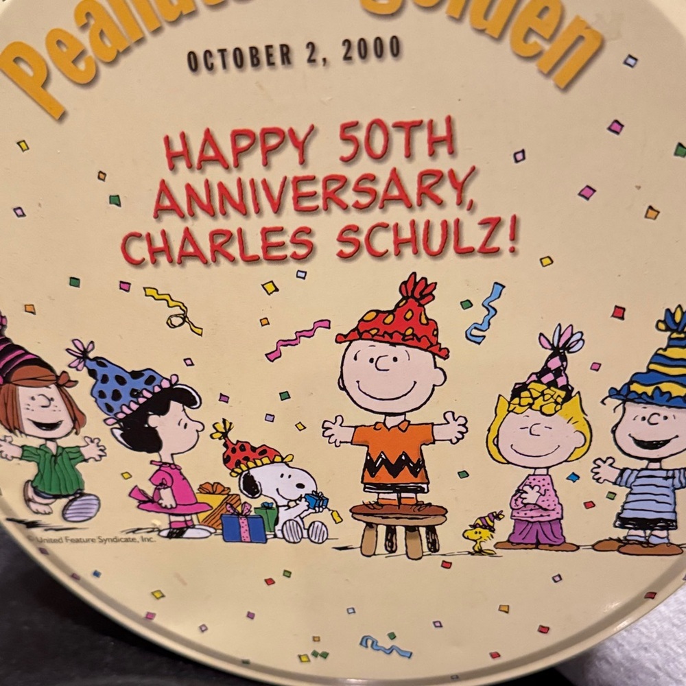 Vintage 50th anniversary peanuts cookie tin